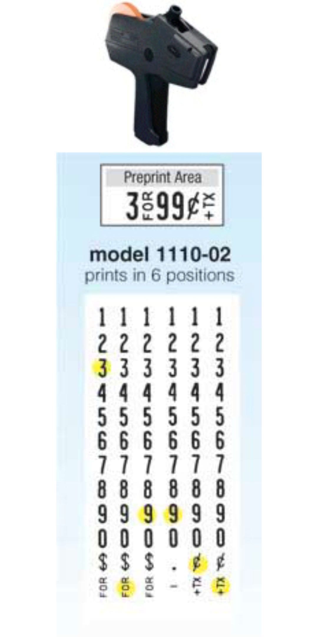 Avery Dennison/Monarch Labels & Guns 1110 Series