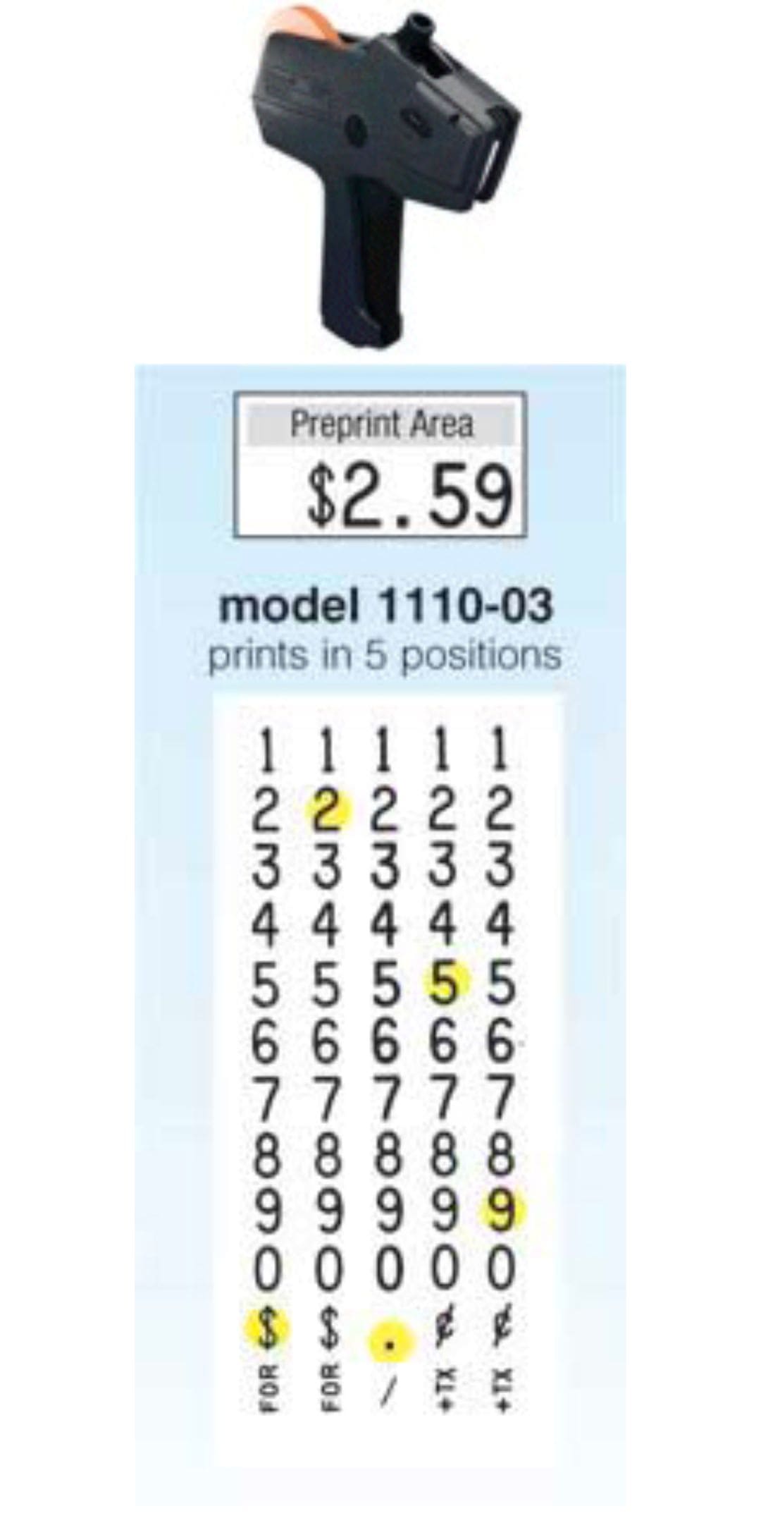 Avery Dennison/Monarch Labels & Guns 1110 Series