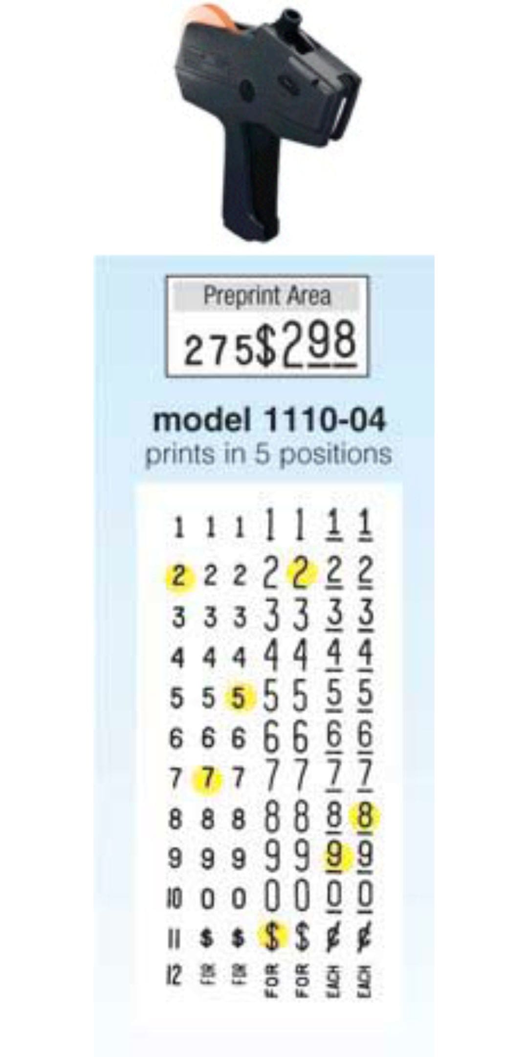 Avery Dennison/Monarch Labels & Guns 1110 Series