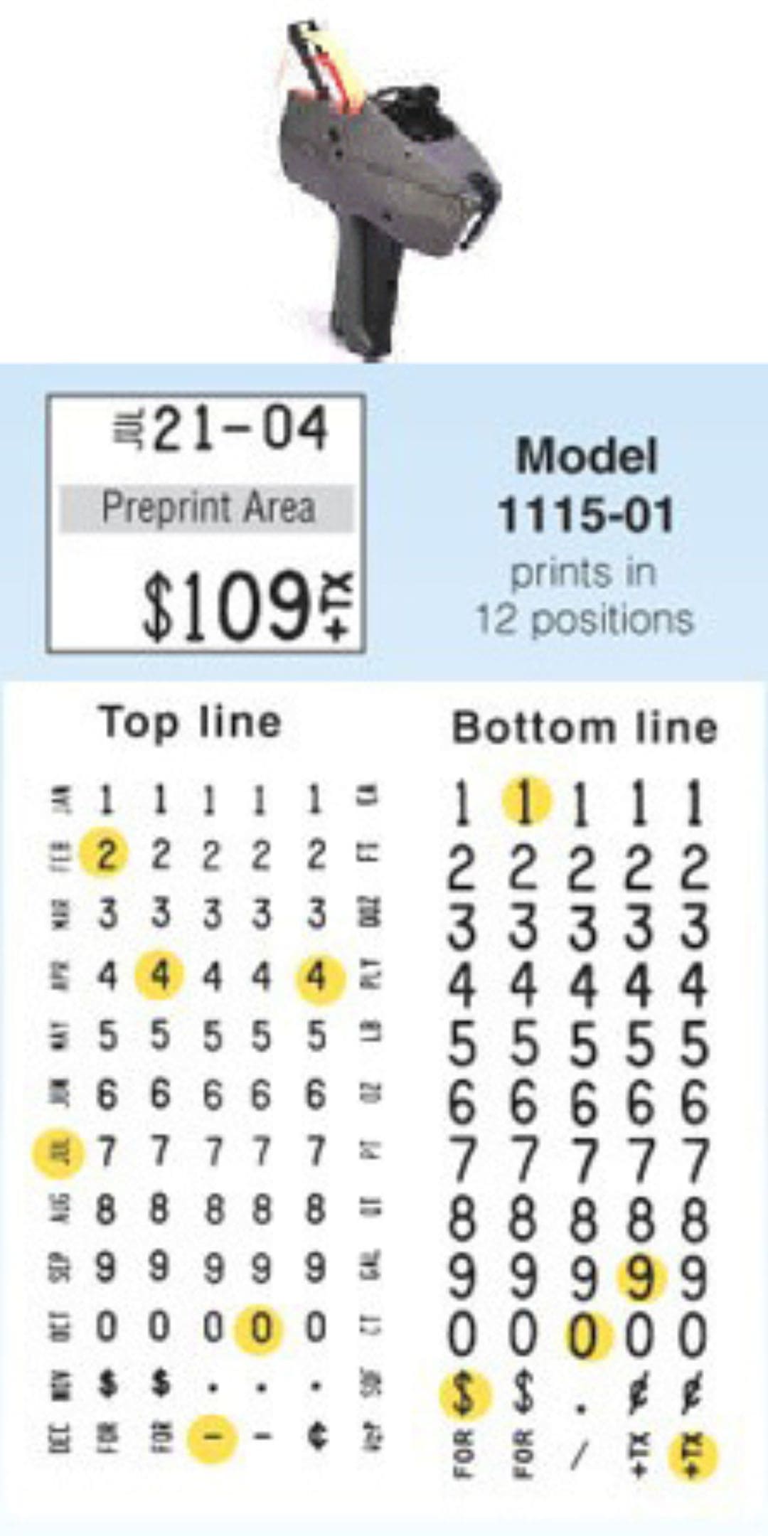 Avery-Denison Monarch Series 1115 labels & guns
