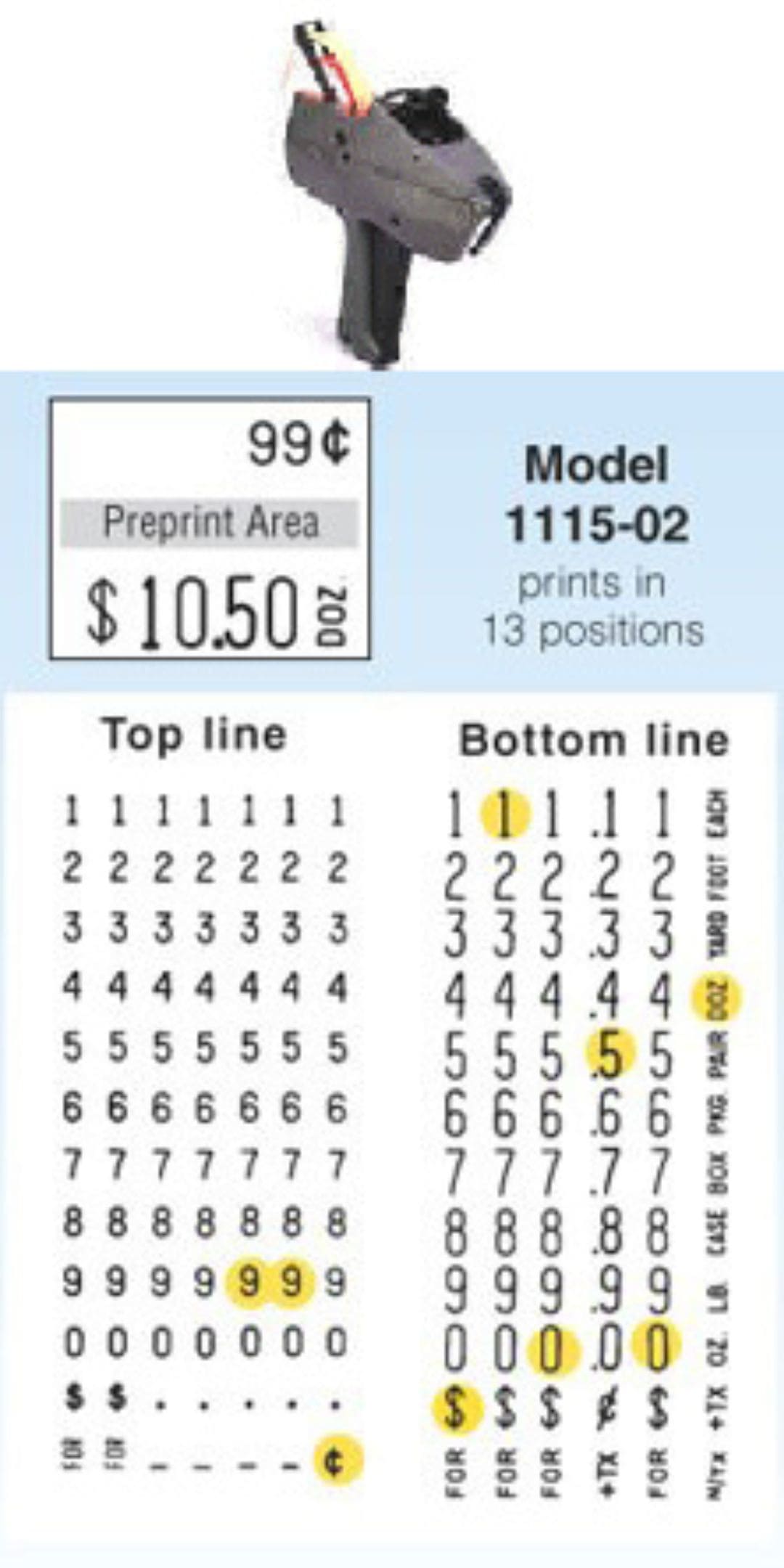 Avery-Denison Monarch Series 1115 labels & guns