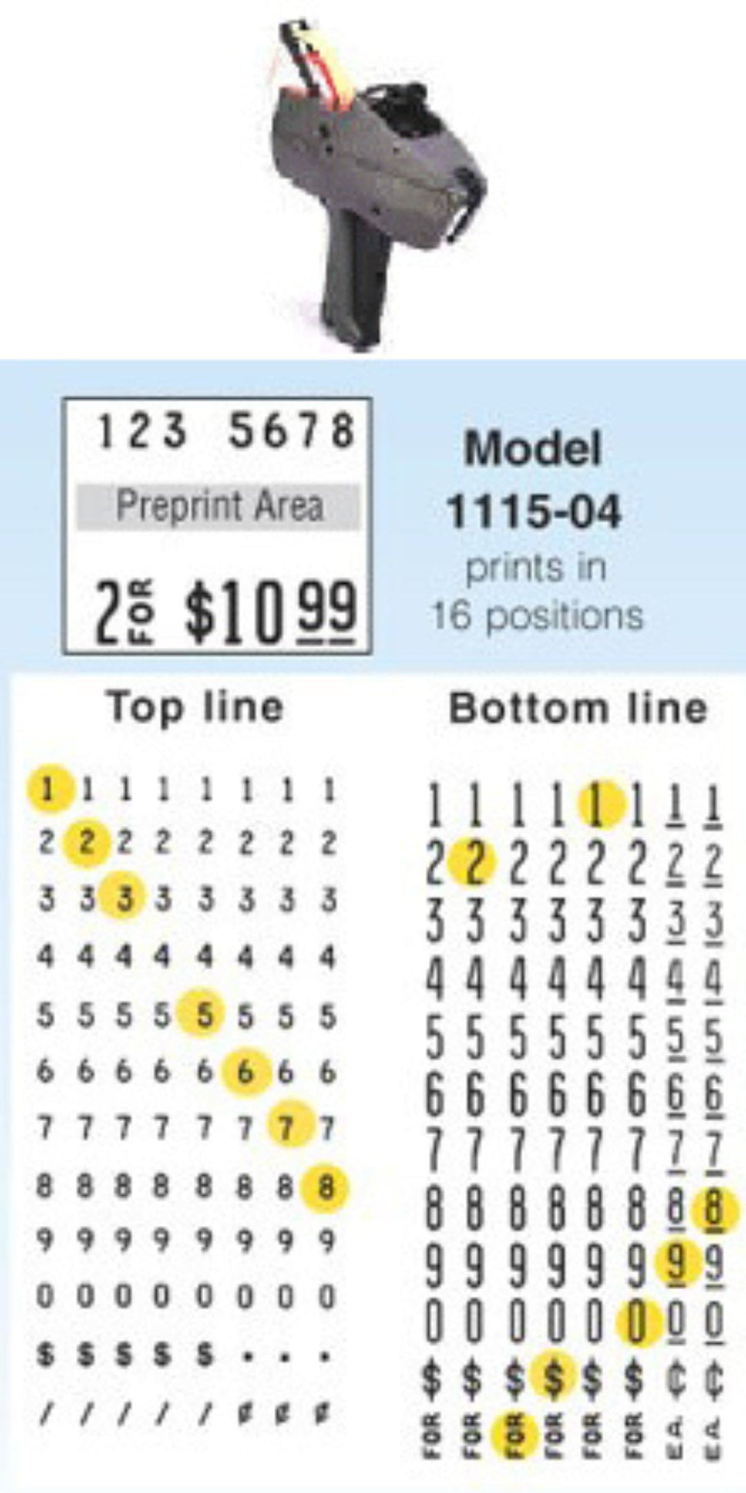 Avery-Denison Monarch Series 1115 labels & guns