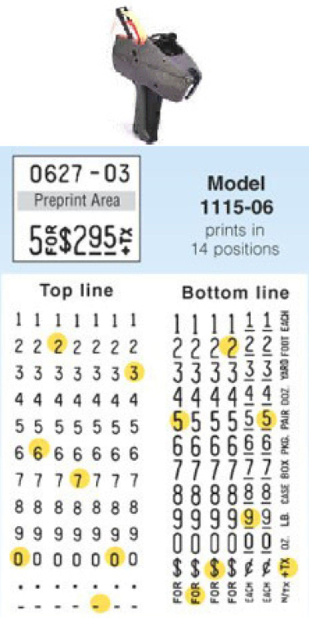 Avery-Denison Monarch Series 1115 labels & guns