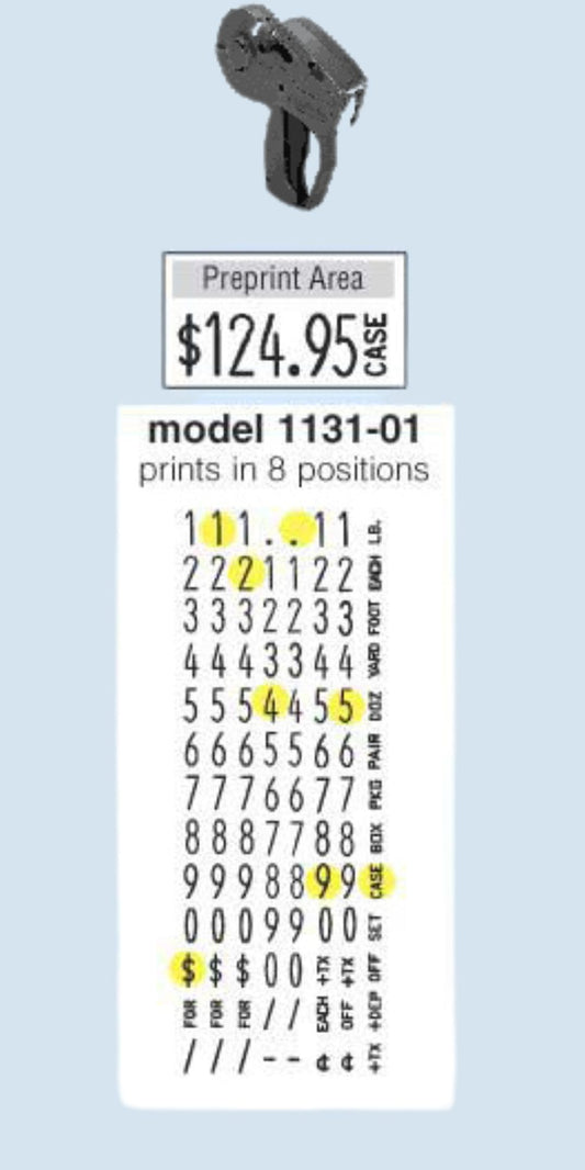 1131-1  Monarch label gun & Avery  label sleeve bundle