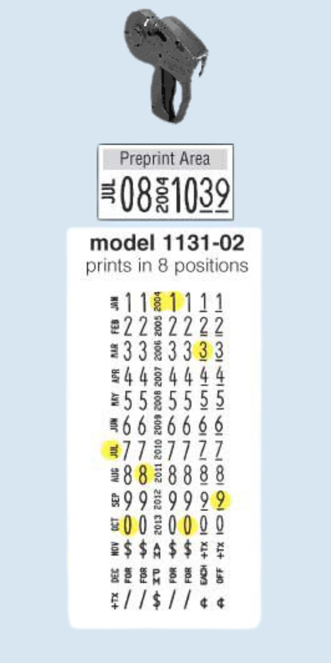 Avery-Denison Monarch 1131 labels & guns