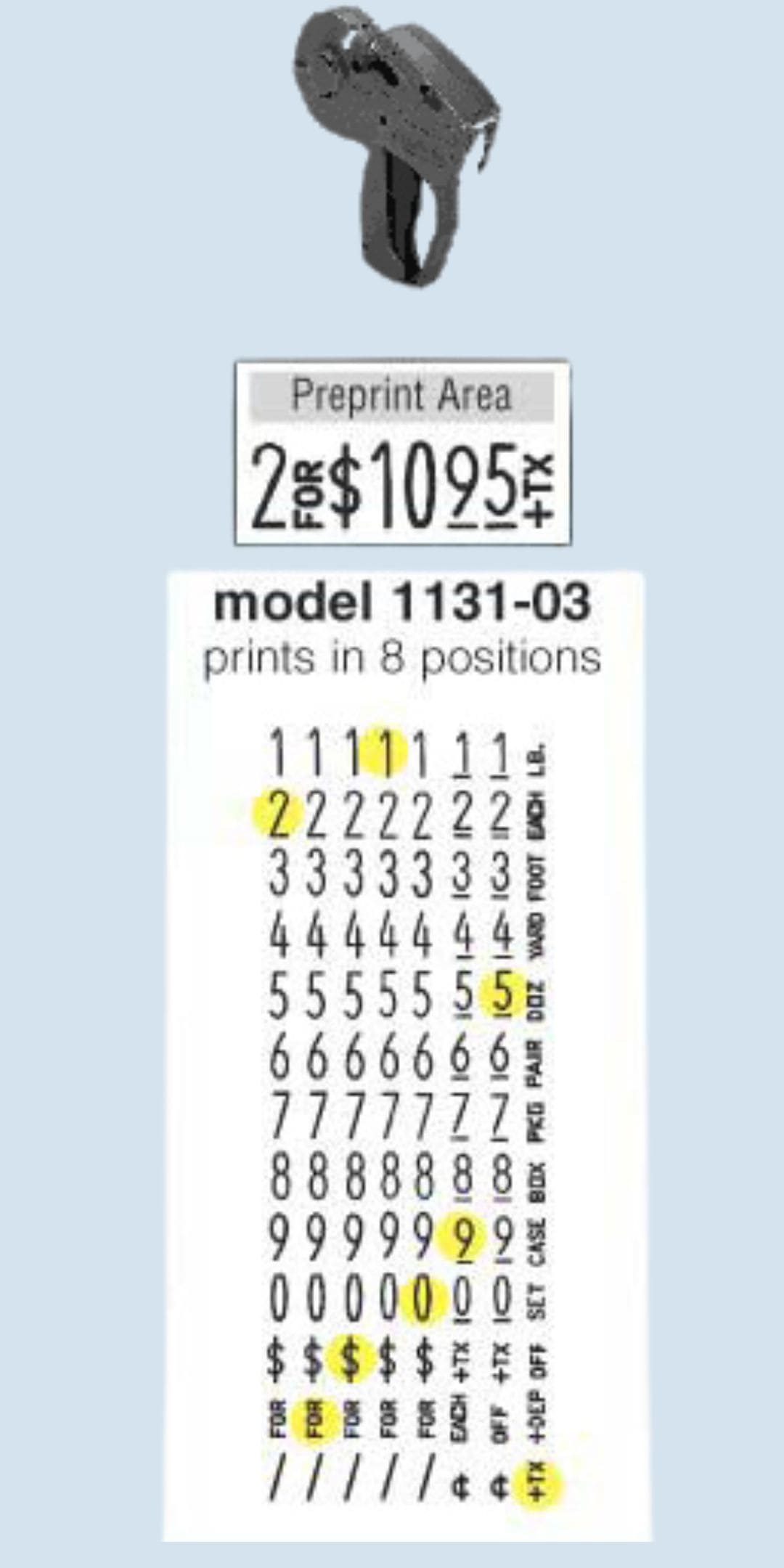 Avery-Denison Monarch 1131 labels & guns