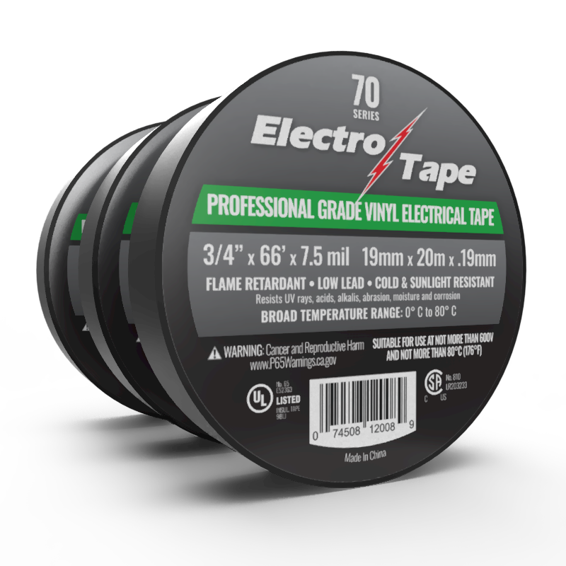 #70 7.5MIL General Purpose Vinyl Electrial tape Black