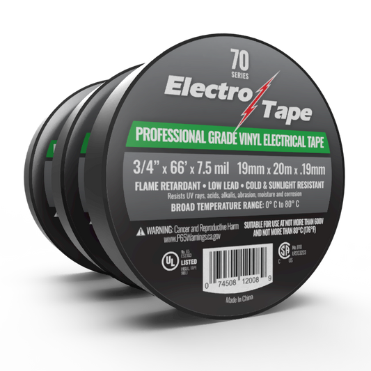 #70   7.5MIL General Purpose Vinyl Electrial tape Black