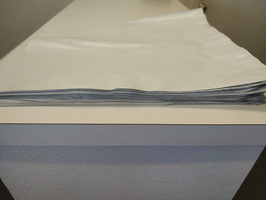 17.25"x17.75"   custom 4mil  White Poly Mailer  Secure USPS approved  300 bags per case