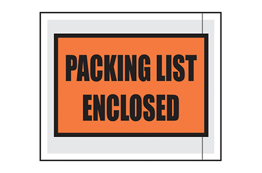 Packing List Envelopes