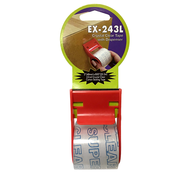 EX-243L Crystal Clear Tape w/dispenser