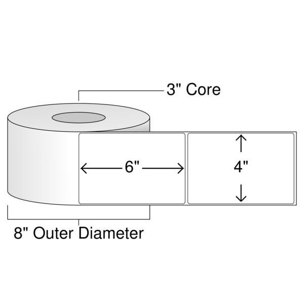 4"x6" Synthetic removable Thermal labels 1000/rl SALE!