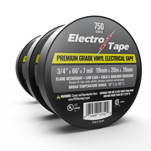 750 Black Professional Grade Vinyl Electrical Tape